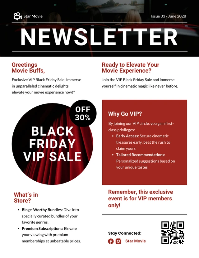 VIP Black Friday Sale Newsletter Template