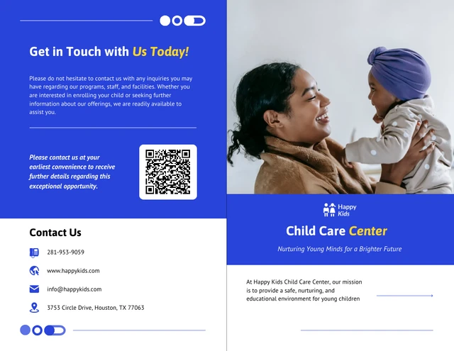 Child Care Center Brochure Template - Page 1