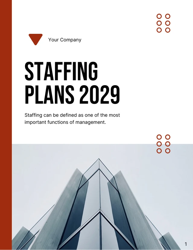 White And Red Minimalist Clean Modern Corporate Staffing Plans - Page 1