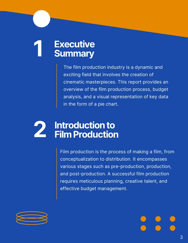 Simple Blue and Orange Film Production Report - page 3