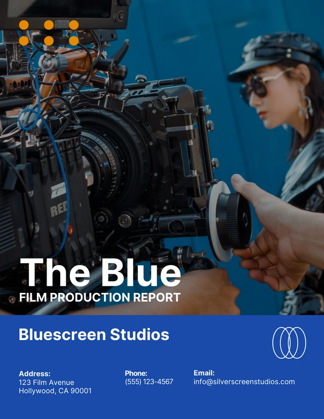Simple Blue and Orange Film Production Report - Page 1