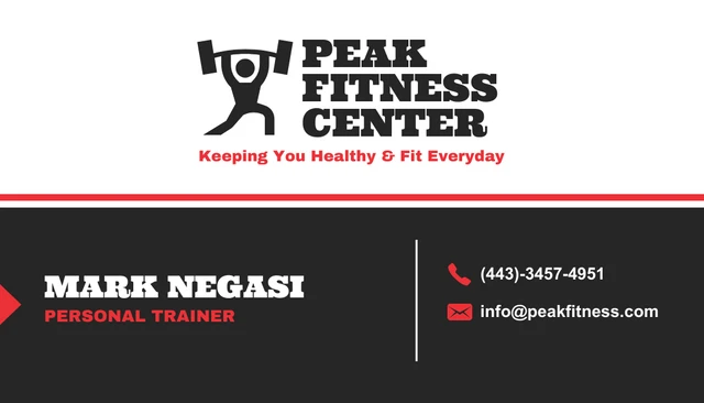 Dark Fitness Trainer Business Card - Página 1
