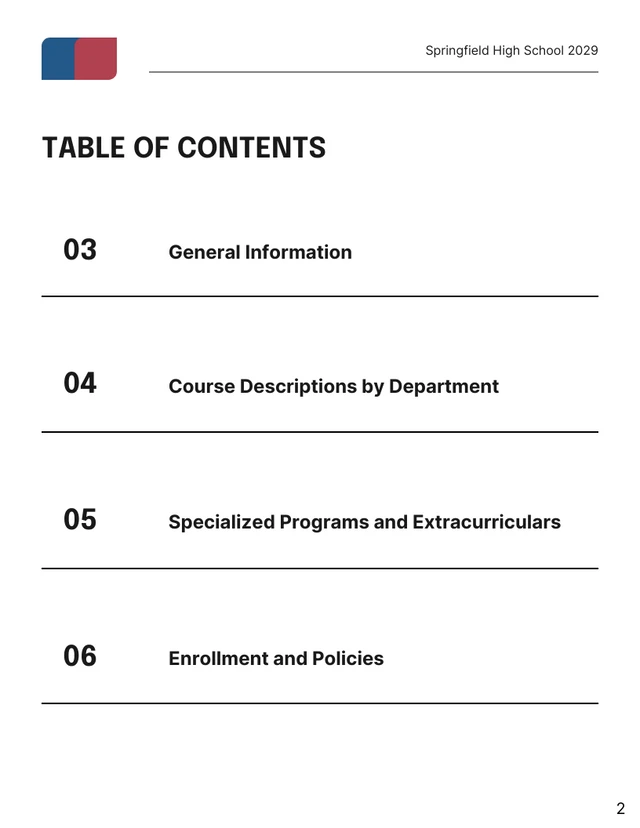 High School Course Catalog Template - Pagina 2