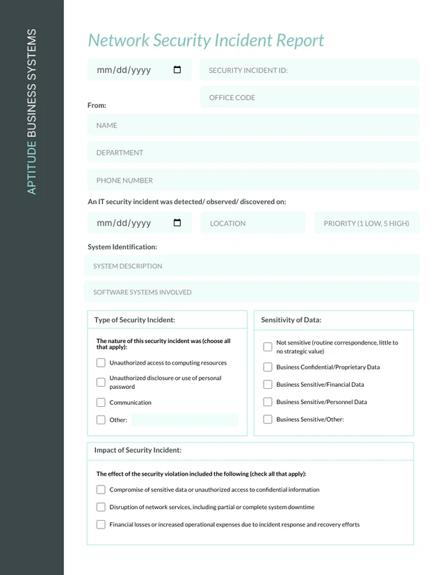 Teal IT Incident Report - Pagina 1