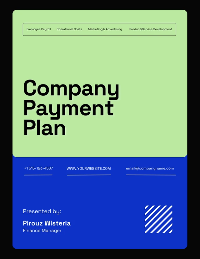 Blue And Green Simple Payment Plan - Page 1