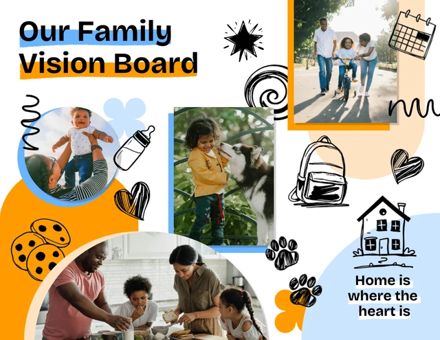 Tableau de vision familial Template Modèle de tableau de vision familial