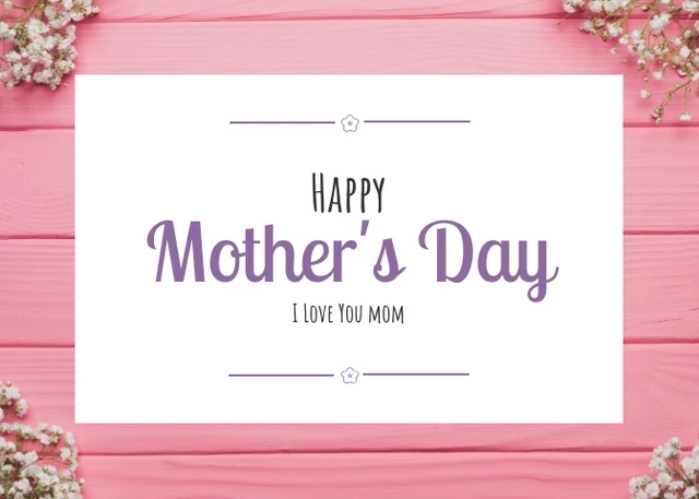 Pink Simple Photo Happy Mother's Day Postcard - Seite 1