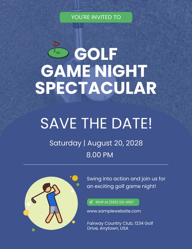 Purple Green Game Night Invitation Letter Template