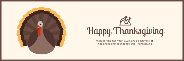 Beige And Brown Clean Minimalist Happy Thanksgiving Banner Template