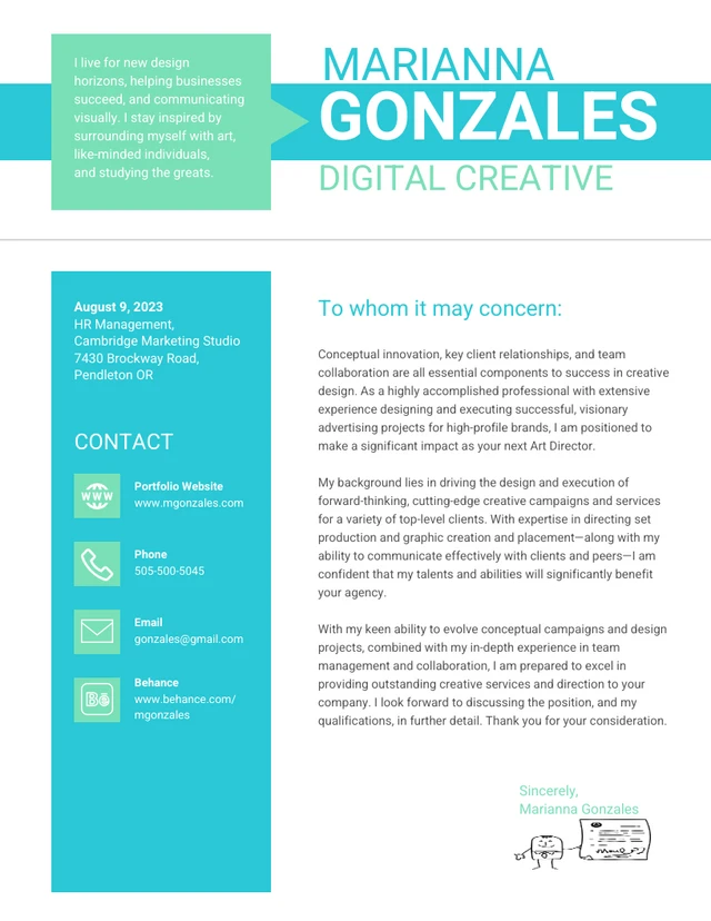 Professional Bright Cover Letter