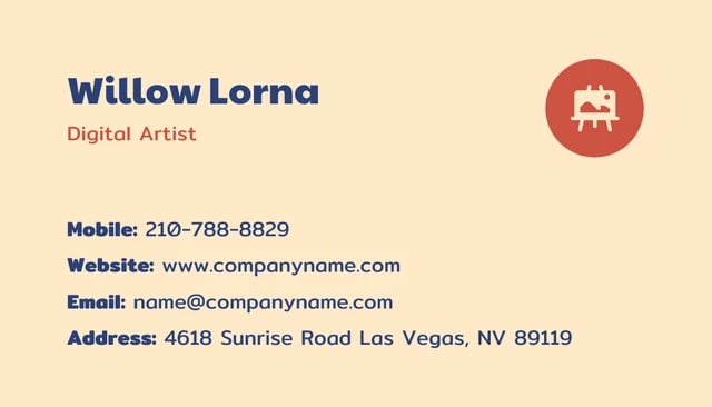 Yellow Classic Painter Business Card - Page 2