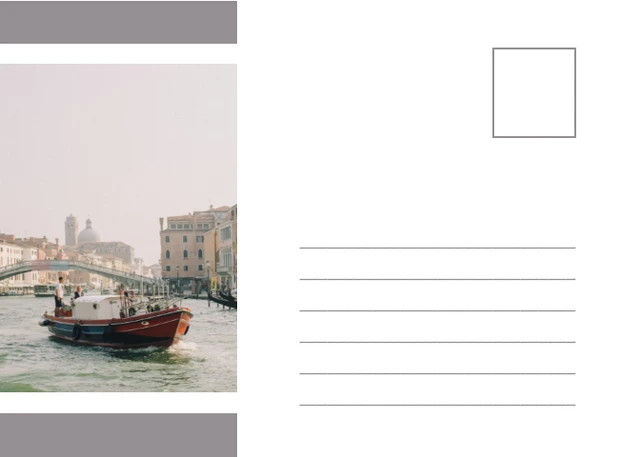 White And Grey Minimalist Elegant Modern Travel Postcard - Page 2