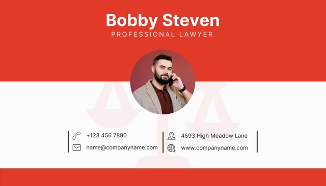 White And Red Simple Lawyer Business Card - Page 2