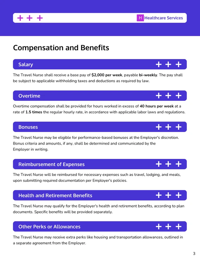 Travel Nurse Contract Template - Page 3