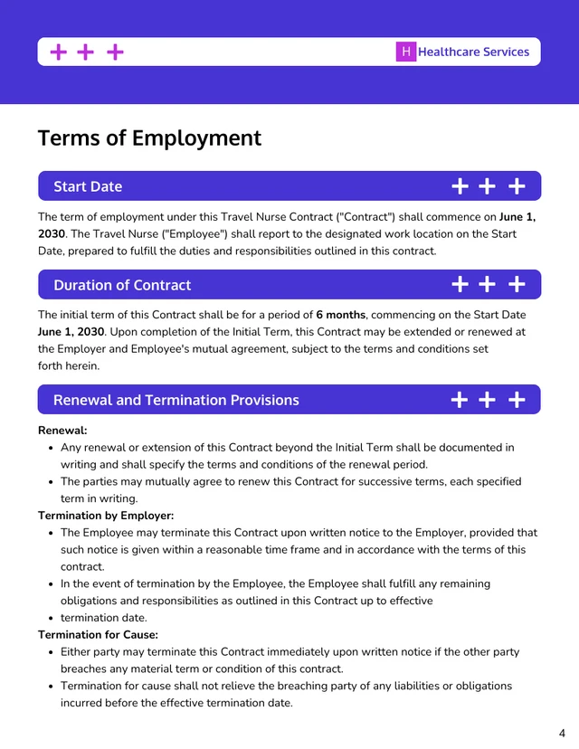 Travel Nurse Contract Template - Página 4