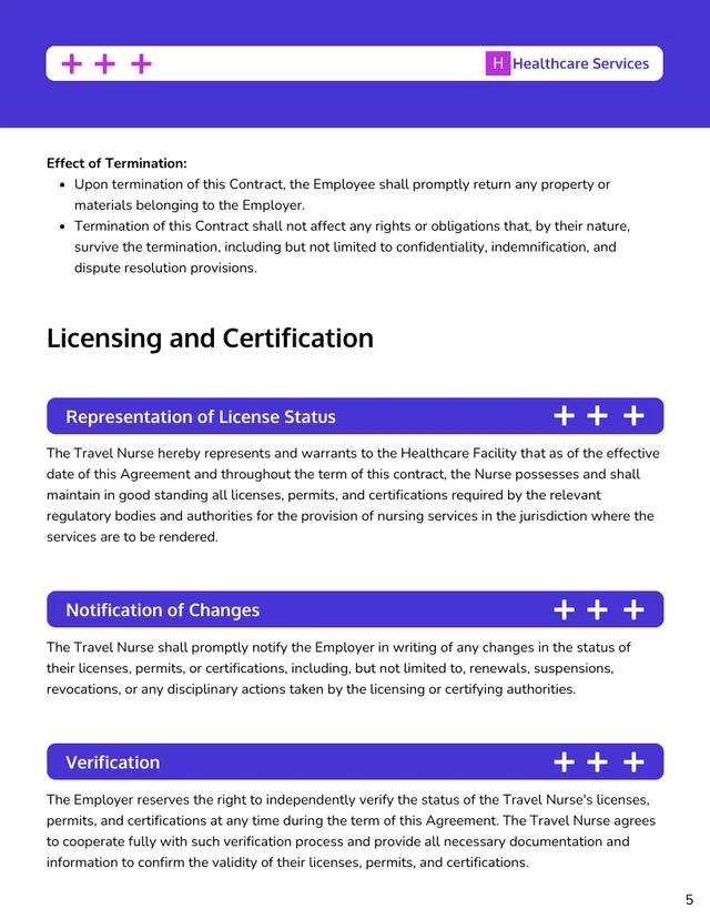 Travel Nurse Contract Template - Page 5