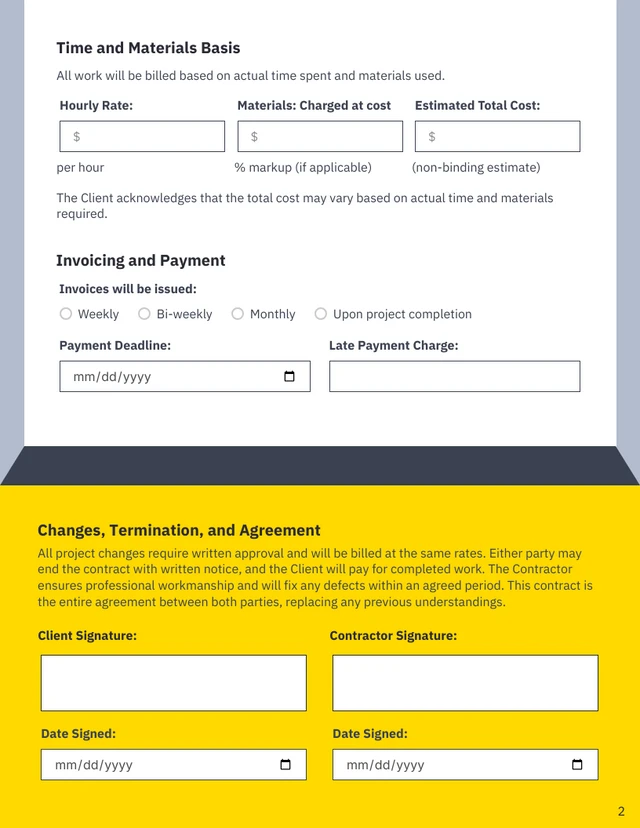 T&M Contract Template - صفحة 2
