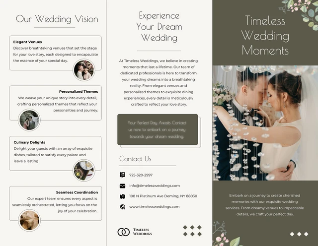 Simple Cream Wedding Tri-fold Brochure - Page 1
