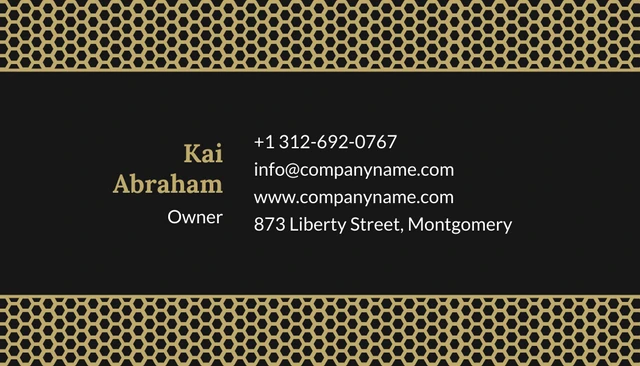 Black Gold Pattern Tattoo Business Card - Page 2
