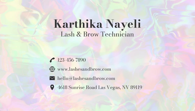 Gradient Colorful Minimalist Lash Business Card - Seite 2