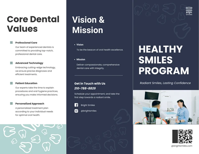 Mint Gray Iconic Dental Tri Fold Brochure - Page 1
