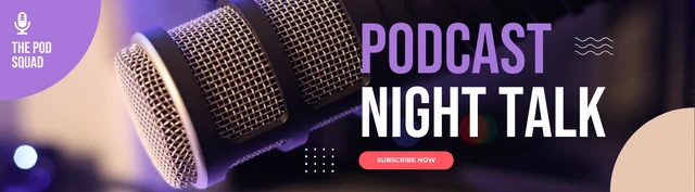 Black And Purple Podcast YouTube Banner