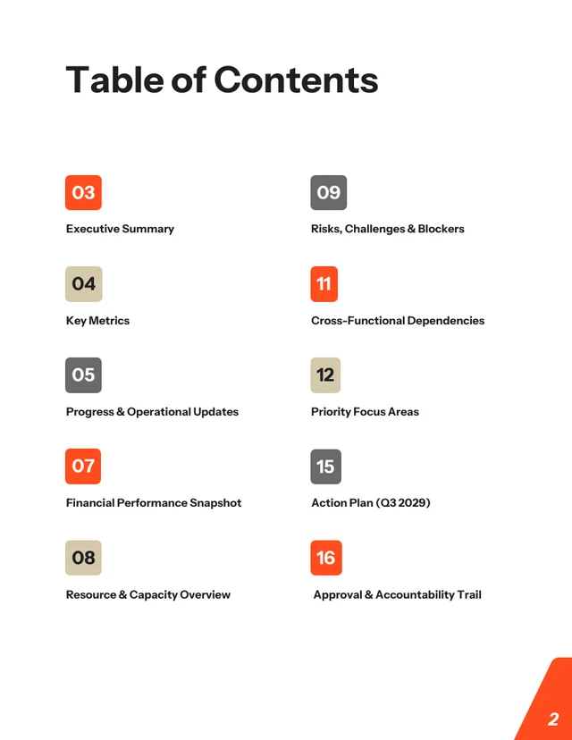 Executive Management Report Template - Seite 2