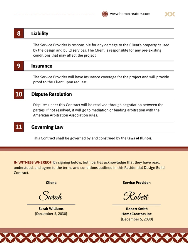 Residential Design Build Contract Template - Seite 4