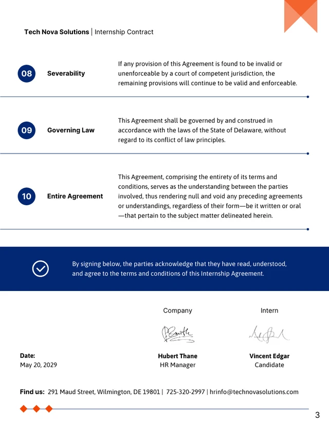 Internship Contract Template - صفحة 3