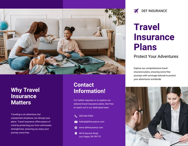 Travel Insurance Plans Brochure - Page 1
