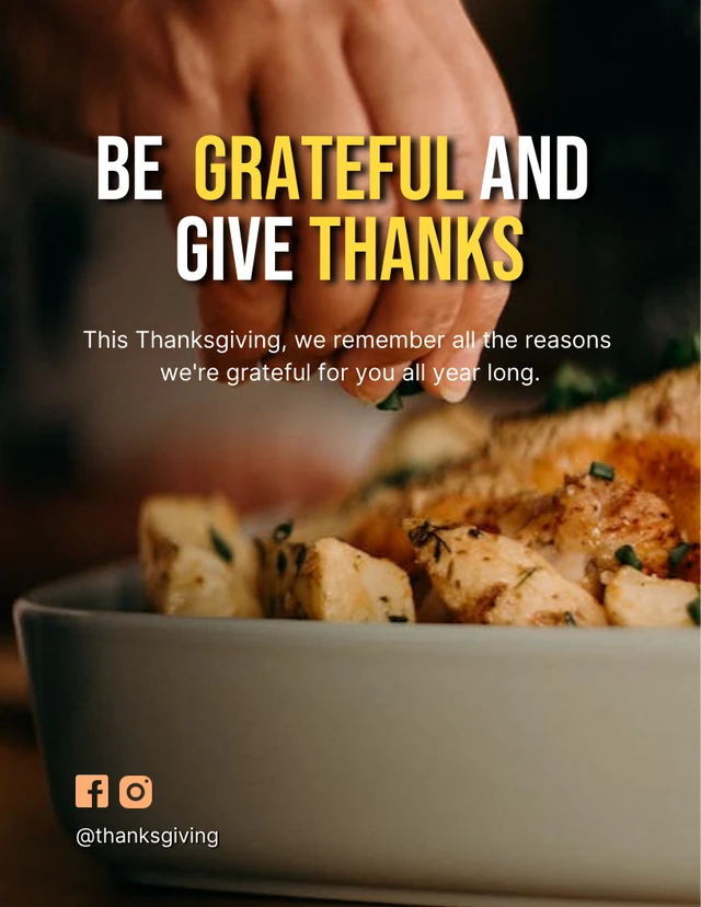 Simple Photo Thanksgiving Poster Template