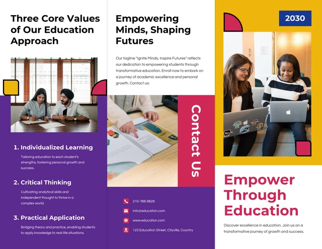 Clean Simple Colorful Education Brochure - page 1