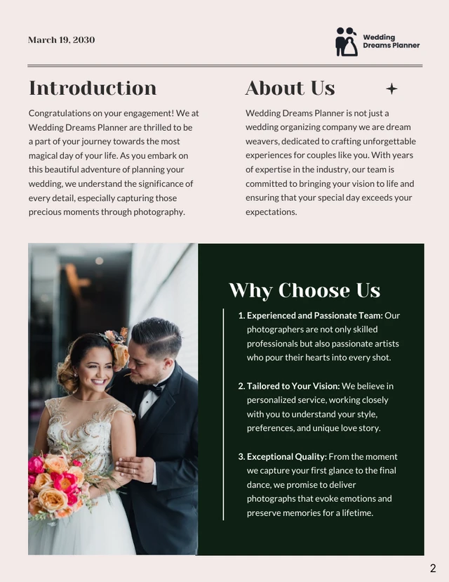 Wedding Photography Proposal - page 2