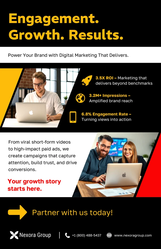 Modelo de pôster publicitário de marketing digital