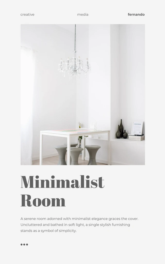 Light Grey Minimalist Room Book Cover Template