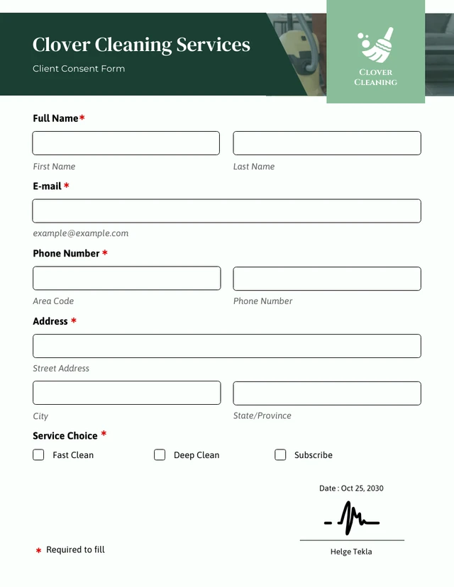 Simple Green Application Forms Template