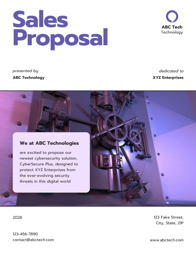 Purple Modern Cyber Sale Proposal - Page 1