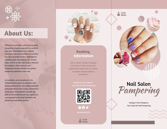 Nail Salon Pampering Brochure - Page 1