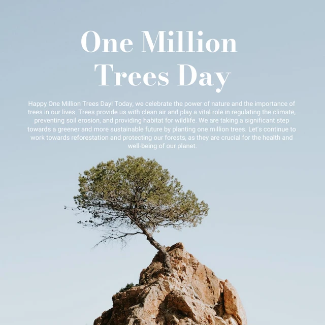 Blue Simple Tree Day Instagram Banner