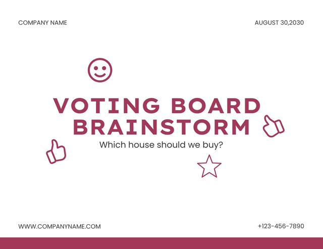 White And Red Simple Modern Watercolor Voting Board Brainstorm Presentation - Seite 1