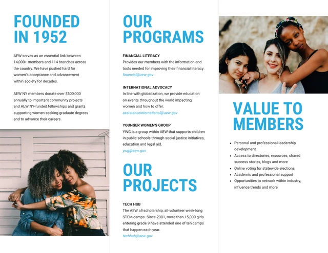 Blue Non Profit Tri Fold Brochure Venngage