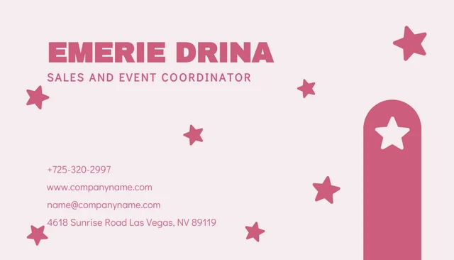 Baby Pink And Pink Cute Playful Event Planner Business Card - Page 2