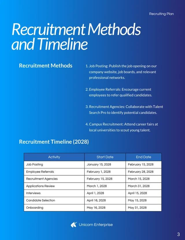Modern Gradient Blue Recruiting Plan - Page 3