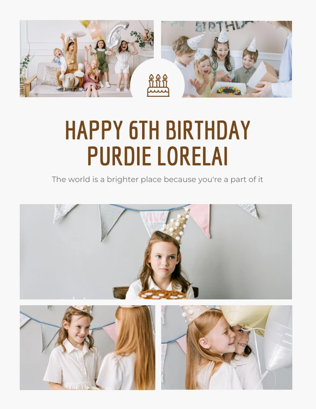 Beige Minimalist Happy Birthday Collages Template