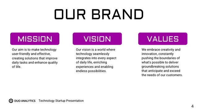 Purple Modern Elegant Colorful Startup Professional Presentation - Page 4