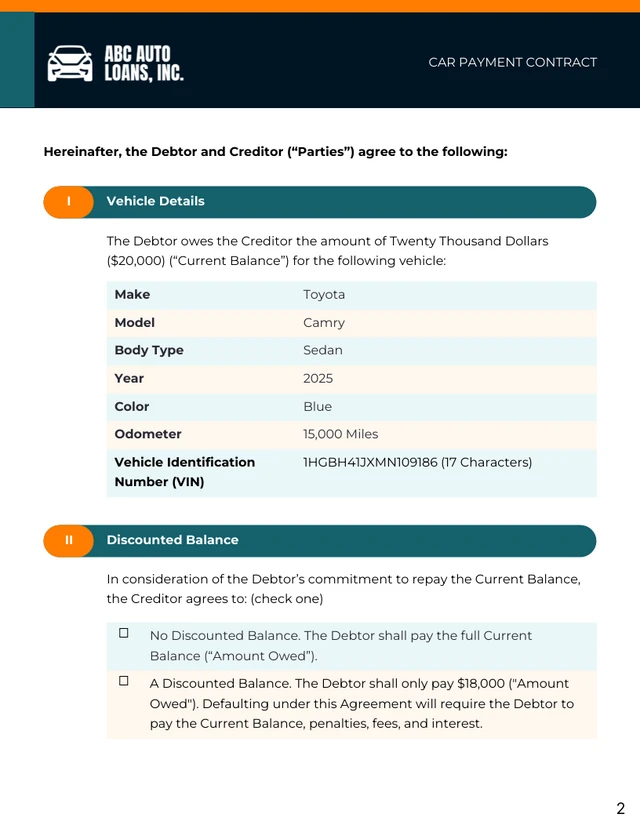 Car Payment Contract - Pagina 2