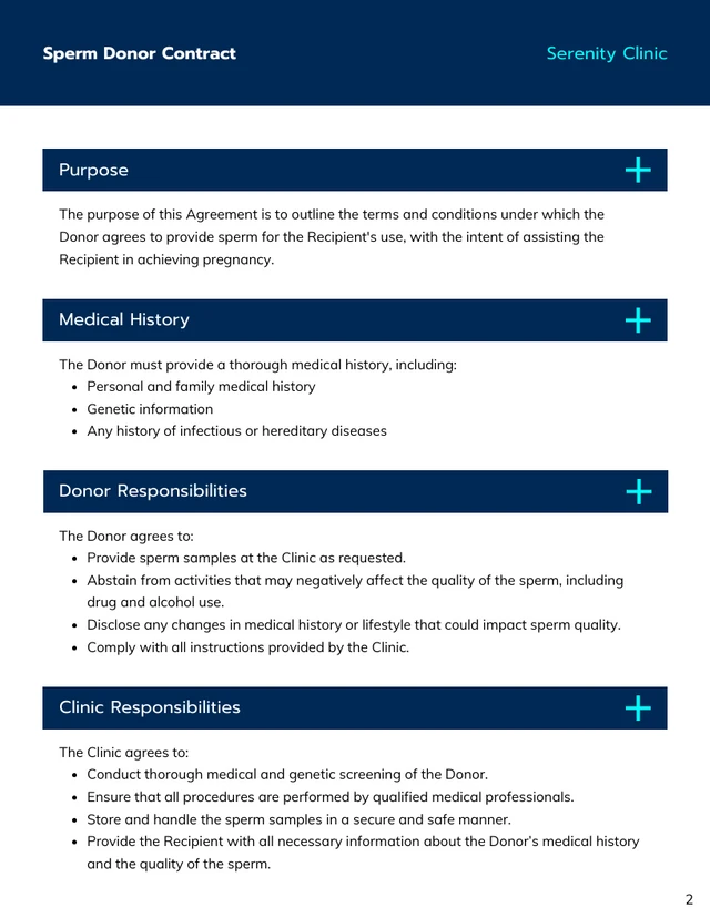 Sperm Donor Contract Template - Pagina 2