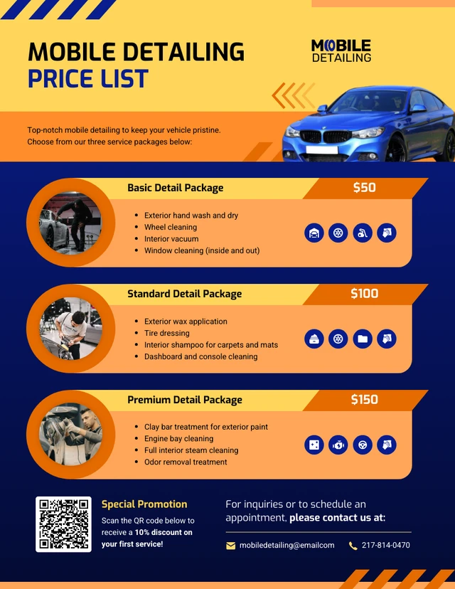 Mobile Detailing Price List Template