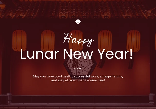 Red White Simple Lunar New Year Card Template