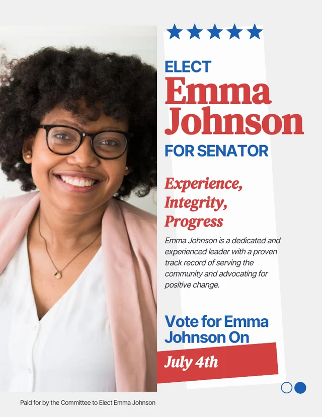 Simple Blue And Red Election Poster Template